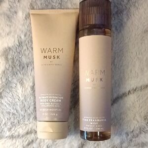 Bath & Body Works Warm Musk Body Cream & Mist Set